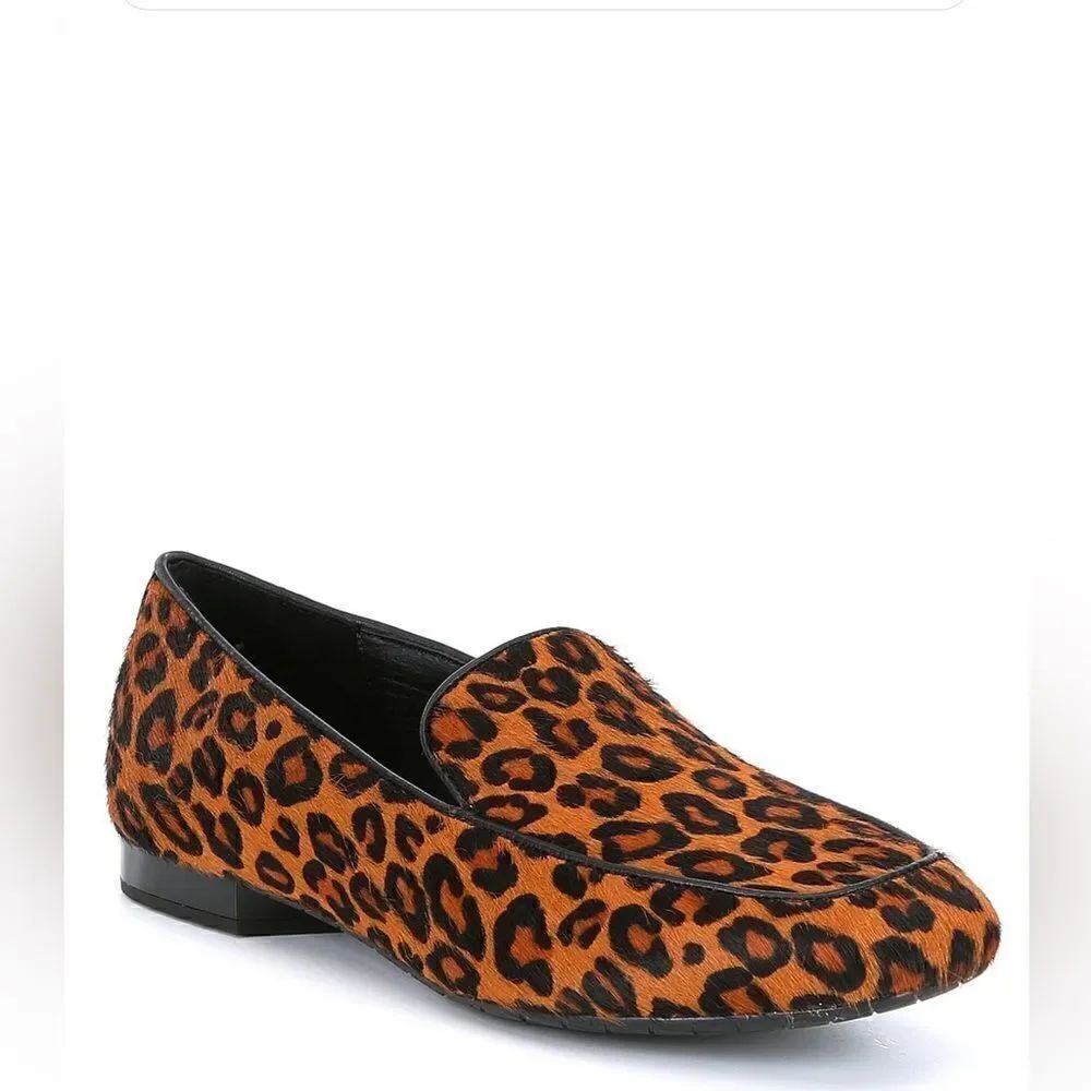 Donald J. Pliner Heddy Leopard Print Calf Hair Loafer 8